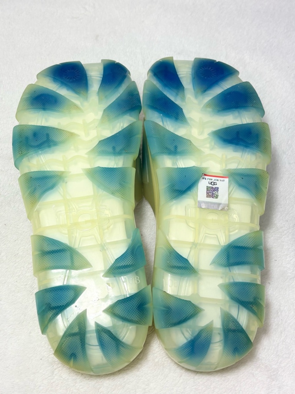 UGG Jella Clear Watercolor Slide, Cloudy Sky Sandals size 10B - Picture 7 of 13